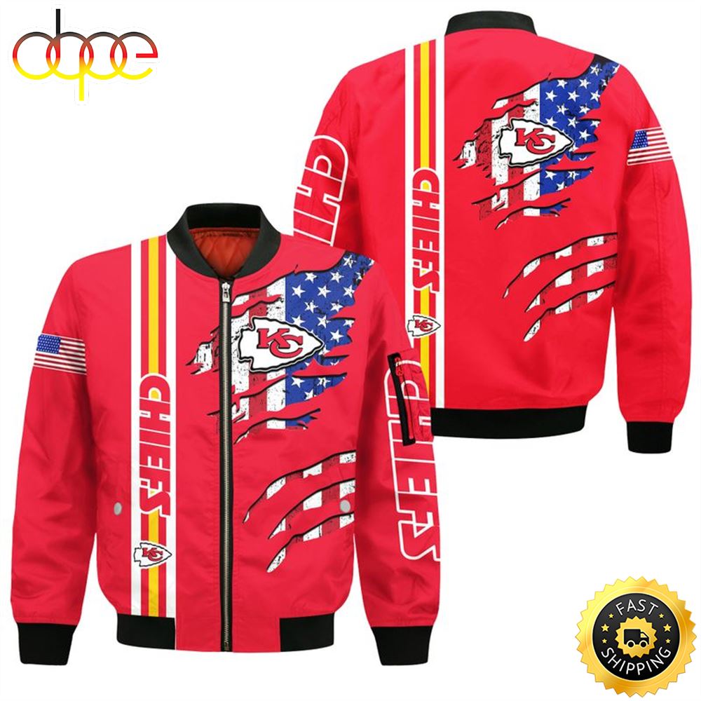 Kansas City Chiefs American Flag Bomber Jacket