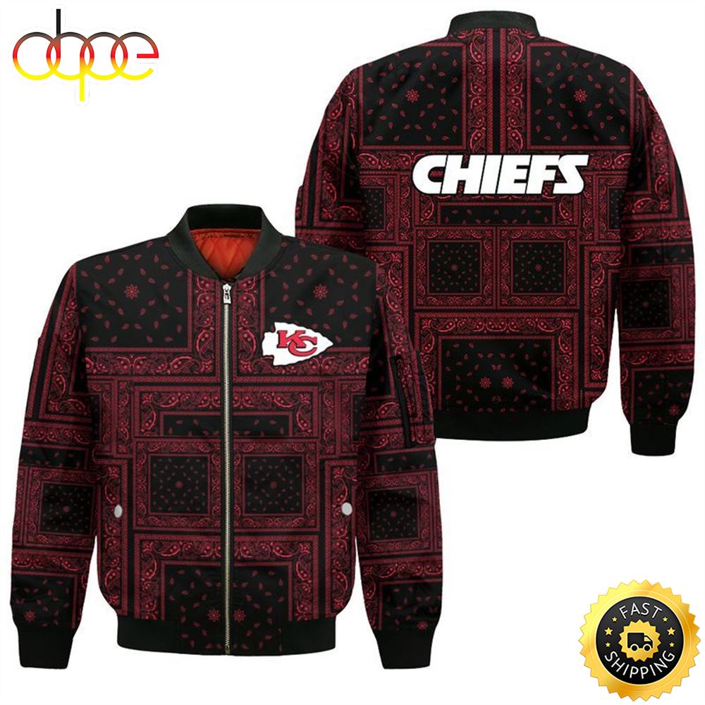 Kansas City Chiefs Bandana Skull Bomber Jackets Sizes