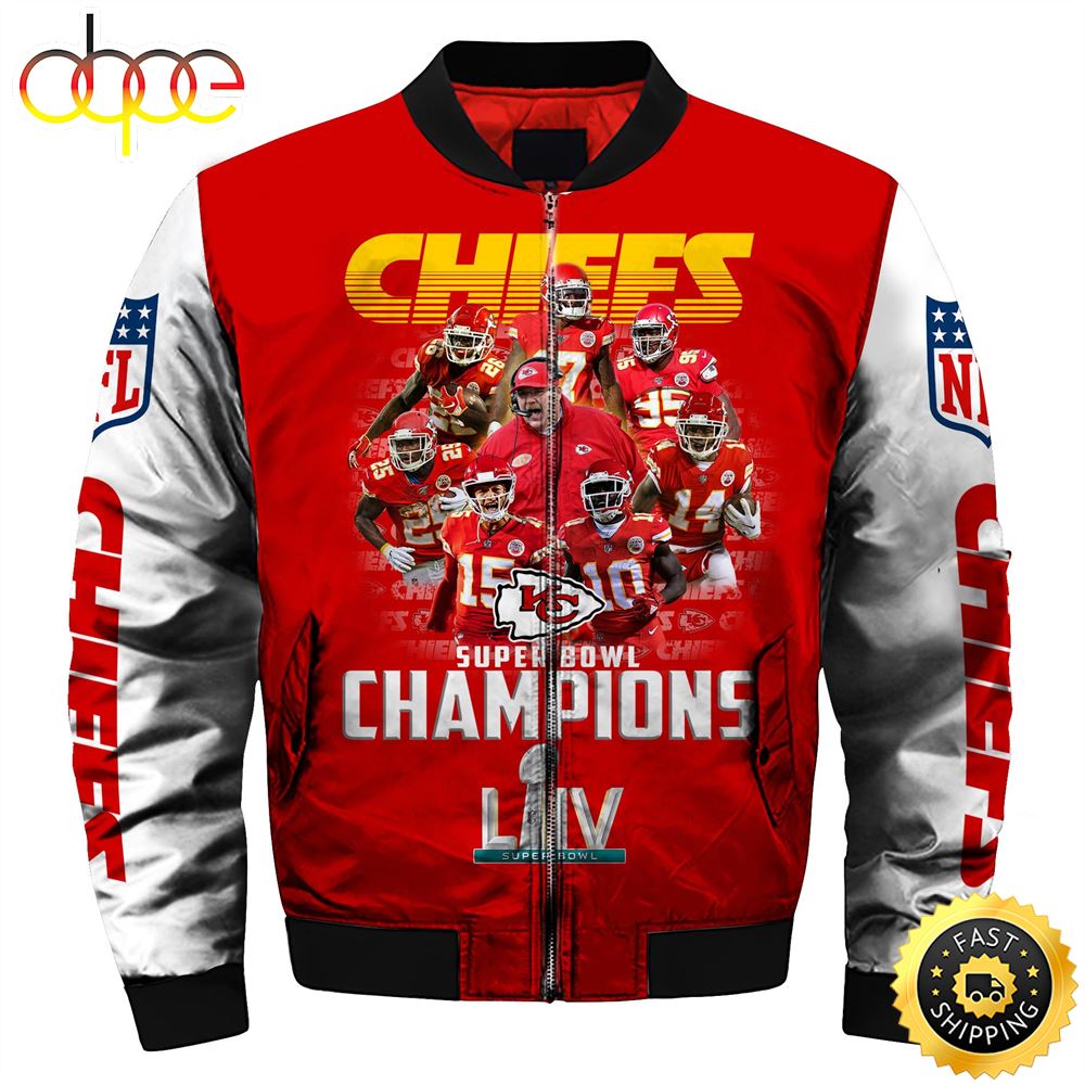 Kansas City Chiefs Super Bowl Champions 54 LIV Mens and Womens 3D Bomber Jackets