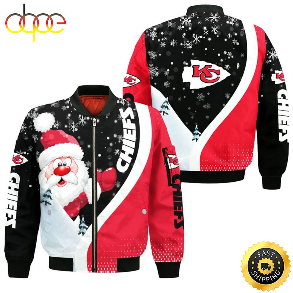 Kansas City Chiefs Xmas Santa Claus Bomber Jacket