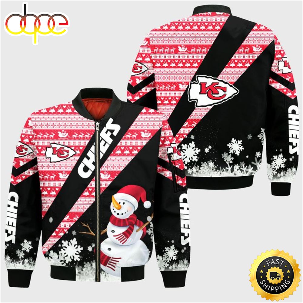 Kansas City Chiefs Xmas Snowman Bomber Jacket