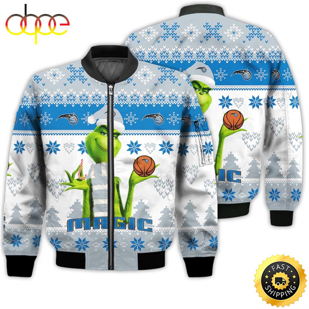 Merry Christmas 2023 Ugly Unisex The National Basketball Association American Grinch Cute Magic 3D Bomber Jacket