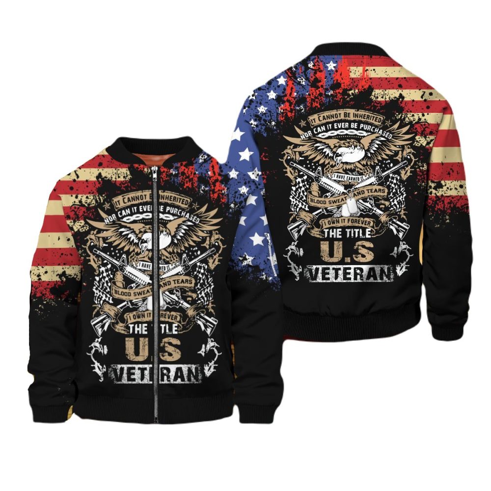Veteran Bomber Jacket I Own It Forever The Title Us Veteran Bomber Black Unisex Jacket Jacket
