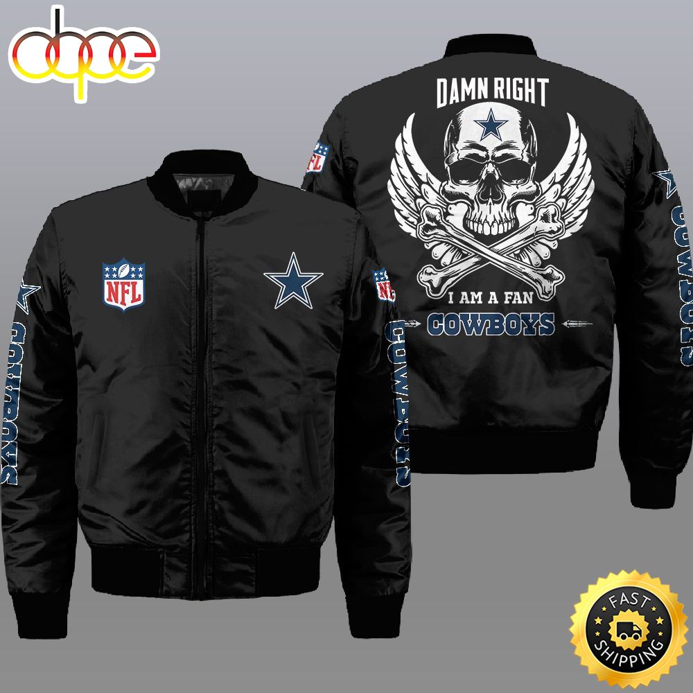 Nfl Dallas Cowboys Wings Skull 3D Bomber Jacket