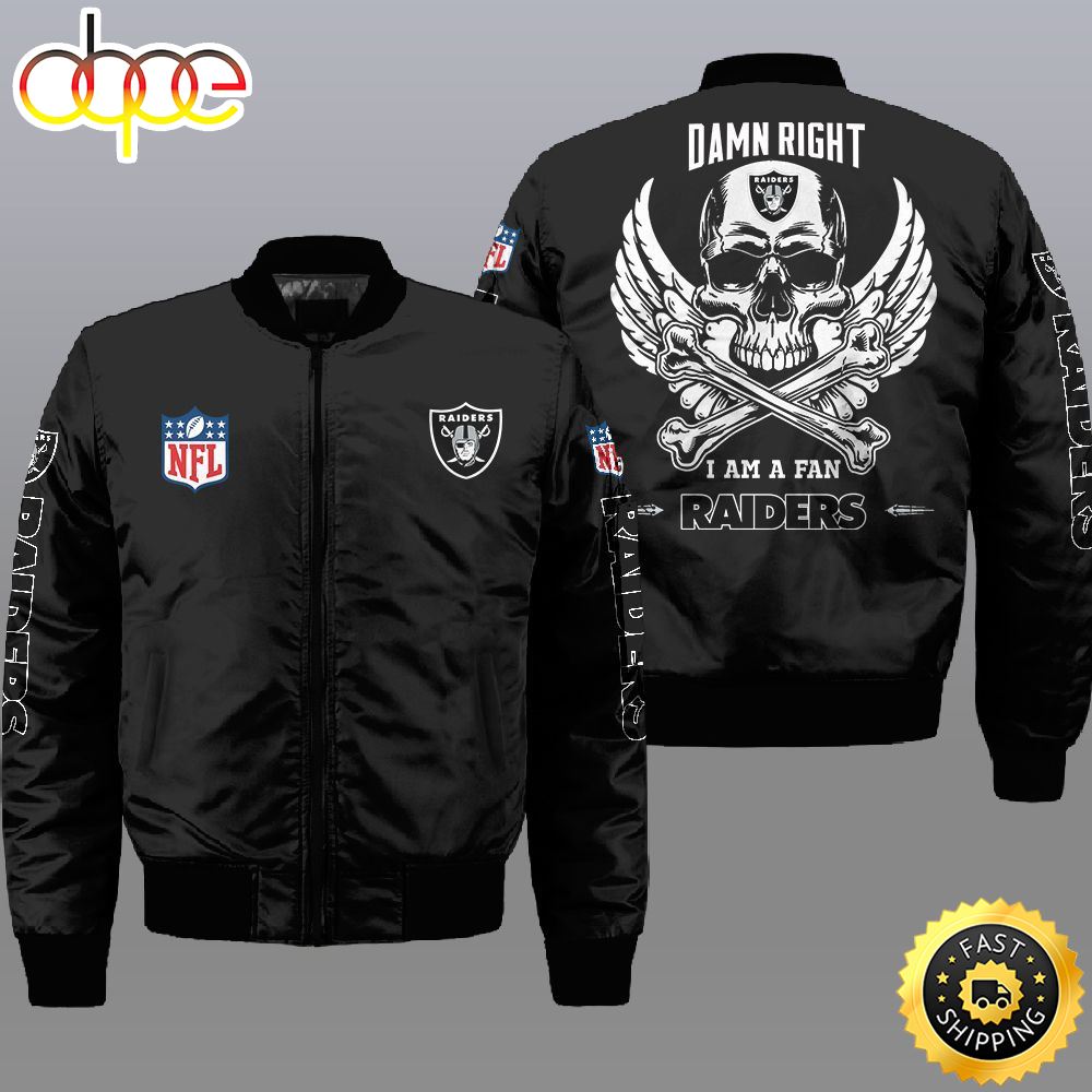 Nfl Las Vegas Raiders Wings Skull 3D Bomber Jacket