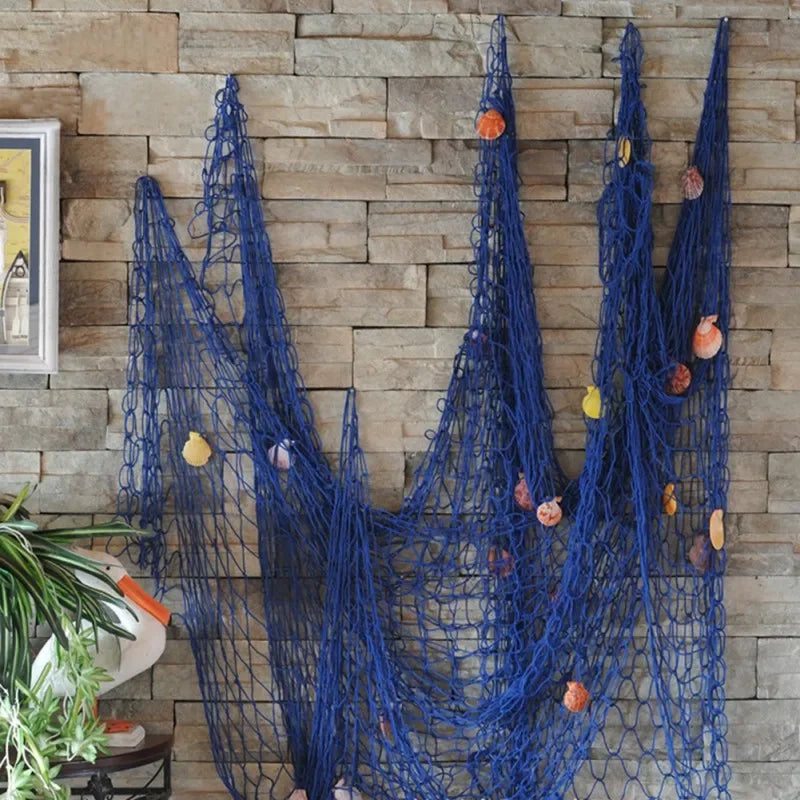 100x200cm Fish Net Wall Hanging Fishnet for Pirate Nautical Under The Sea Party Decorations Ocean Themed Hawaii Beach Parties