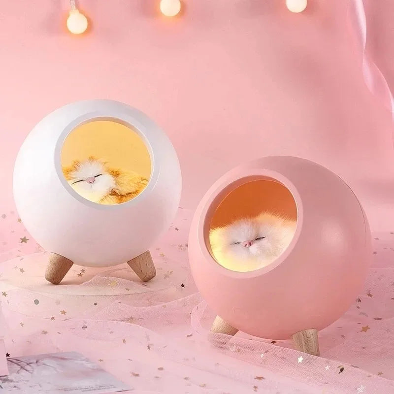 Creative Cute Cat Room Night Light Cute Cat Bedhead Sleep Light USB Charging Touch Atmosphere Light