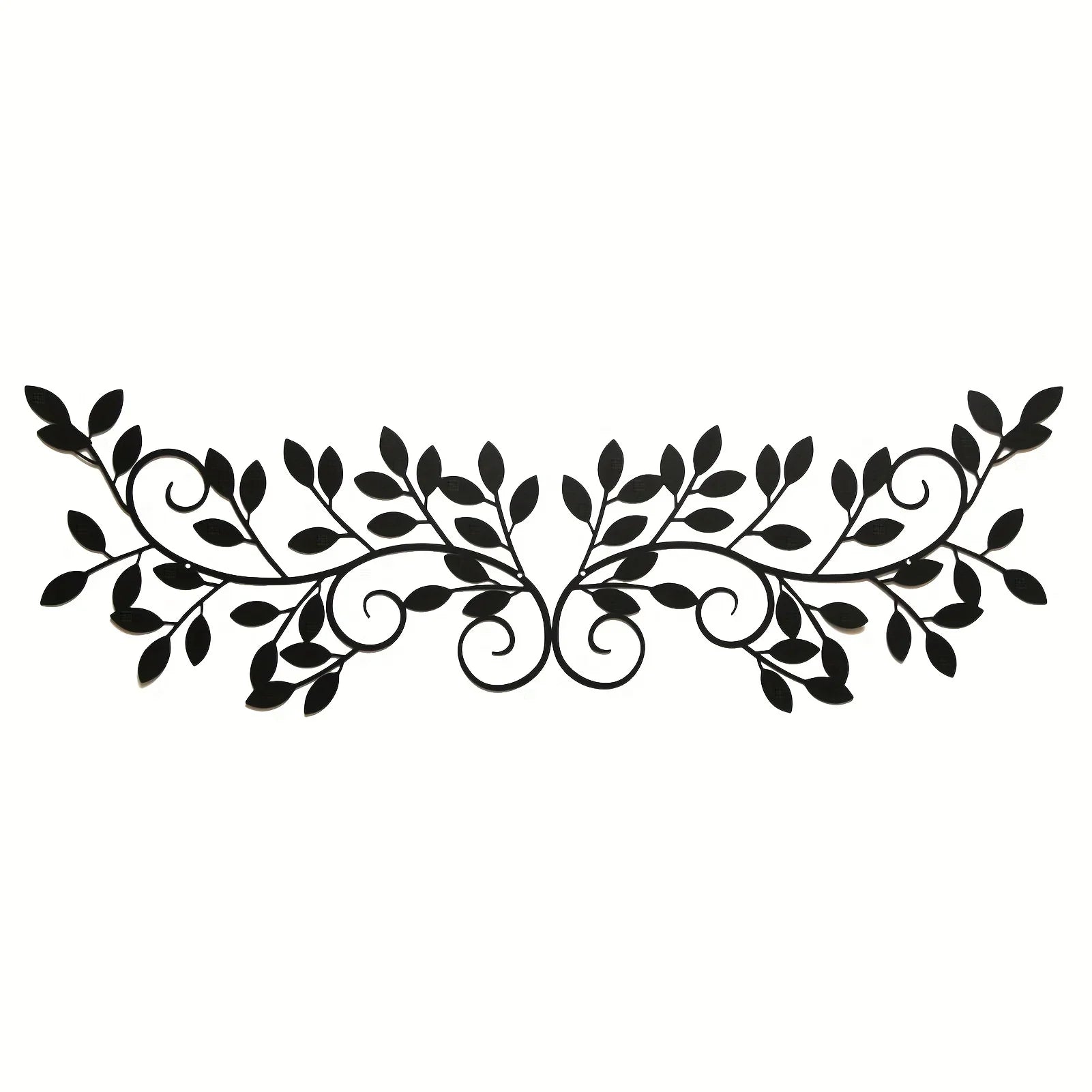 2 Pieces Wall Art Ornament Wall Hanging Sign, Metal Tree Leaf Wall Decor Black Vine Olive Branch Leaf Kids Room Kindergarten