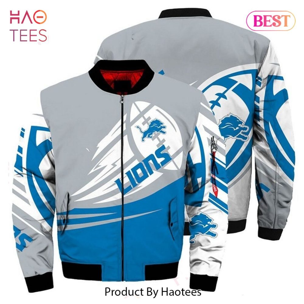 Lions Football Bomber Jacket - Stylish Team Fan Gear By Haotees