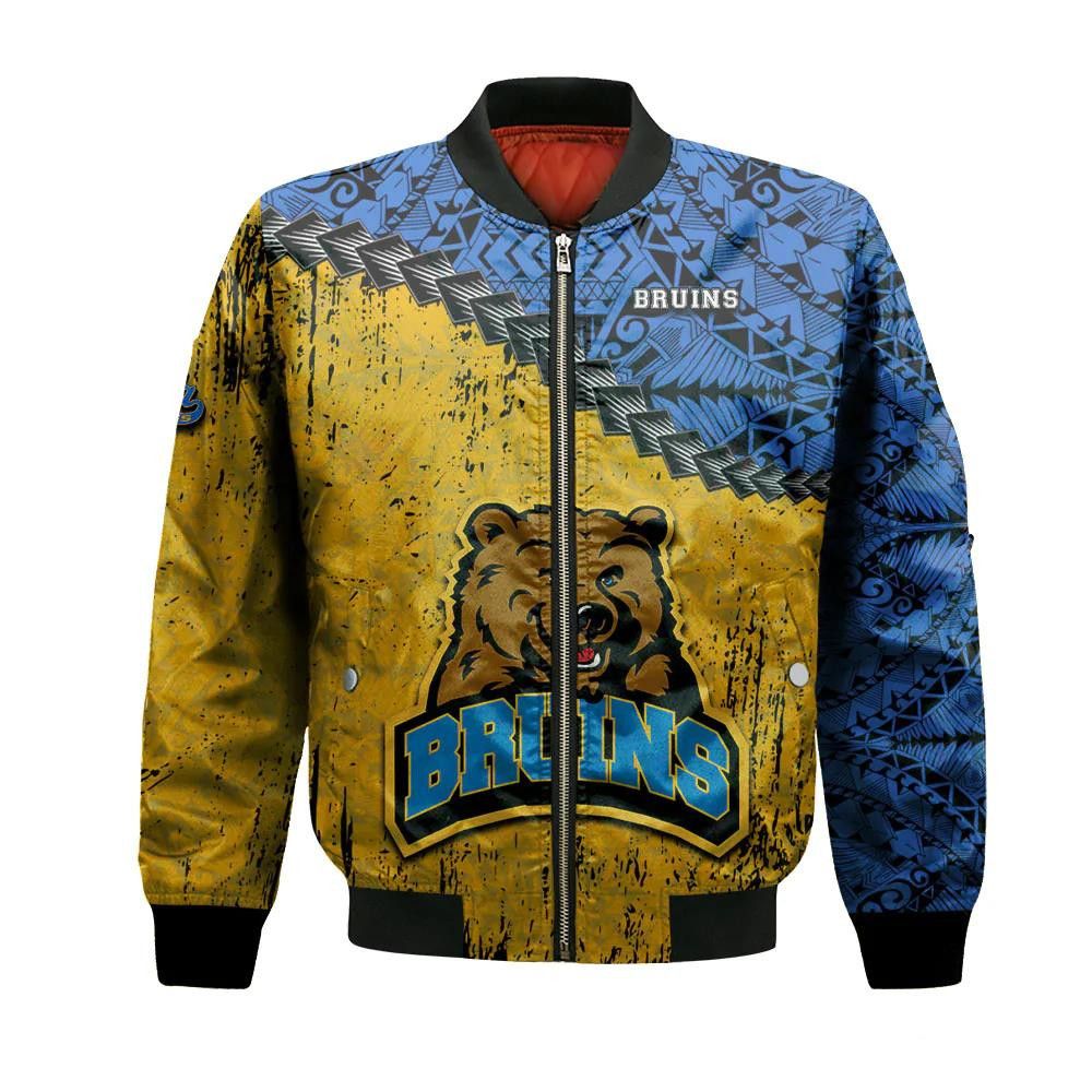 Ucla Bruins Bomber Jacket 3D Printed Grunge Polynesian Tattoo