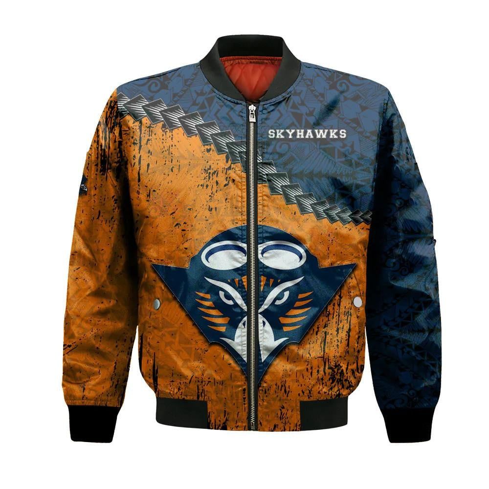 Ut Martin Skyhawks Bomber Jacket 3D Printed Grunge Polynesian Tattoo