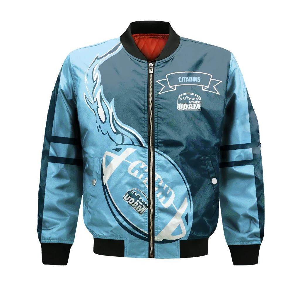 Uqam Citadins Bomber Jacket 3D Printed Flame Ball Pattern