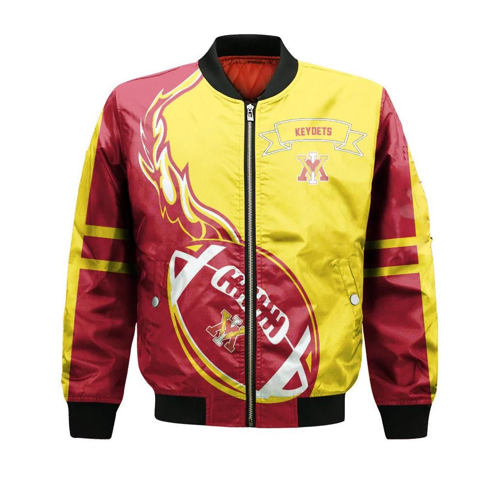 Vmi Keydets Bomber Jacket 3D Printed Flame Ball Pattern