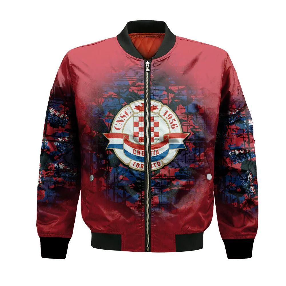 C.N.S.C. Toronto Croatia Bomber Jacket 3D Printed Camouflage Vintage