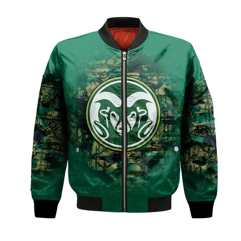Colorado State Rams Bomber Jacket 3D Printed Camouflage Vintage