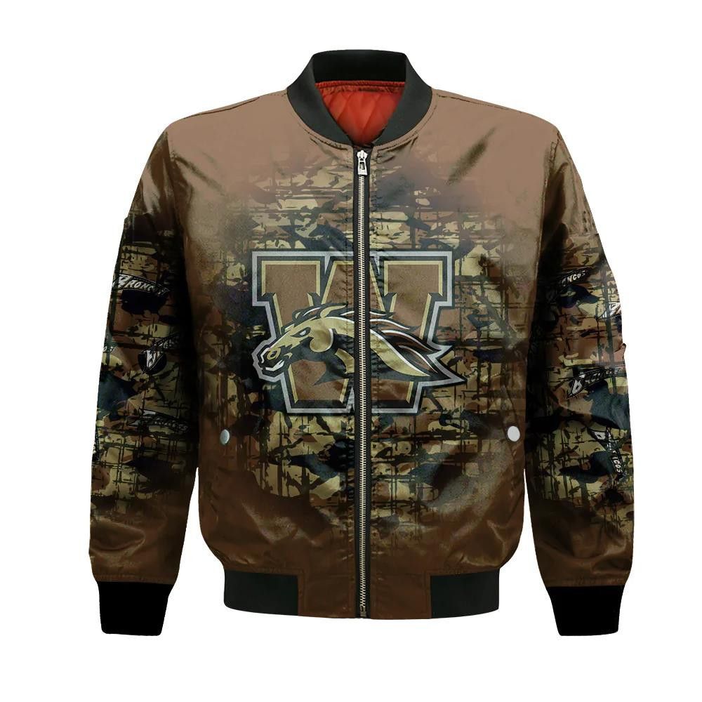 Western Michigan Broncos Bomber Jacket 3D Printed Camouflage Vintage