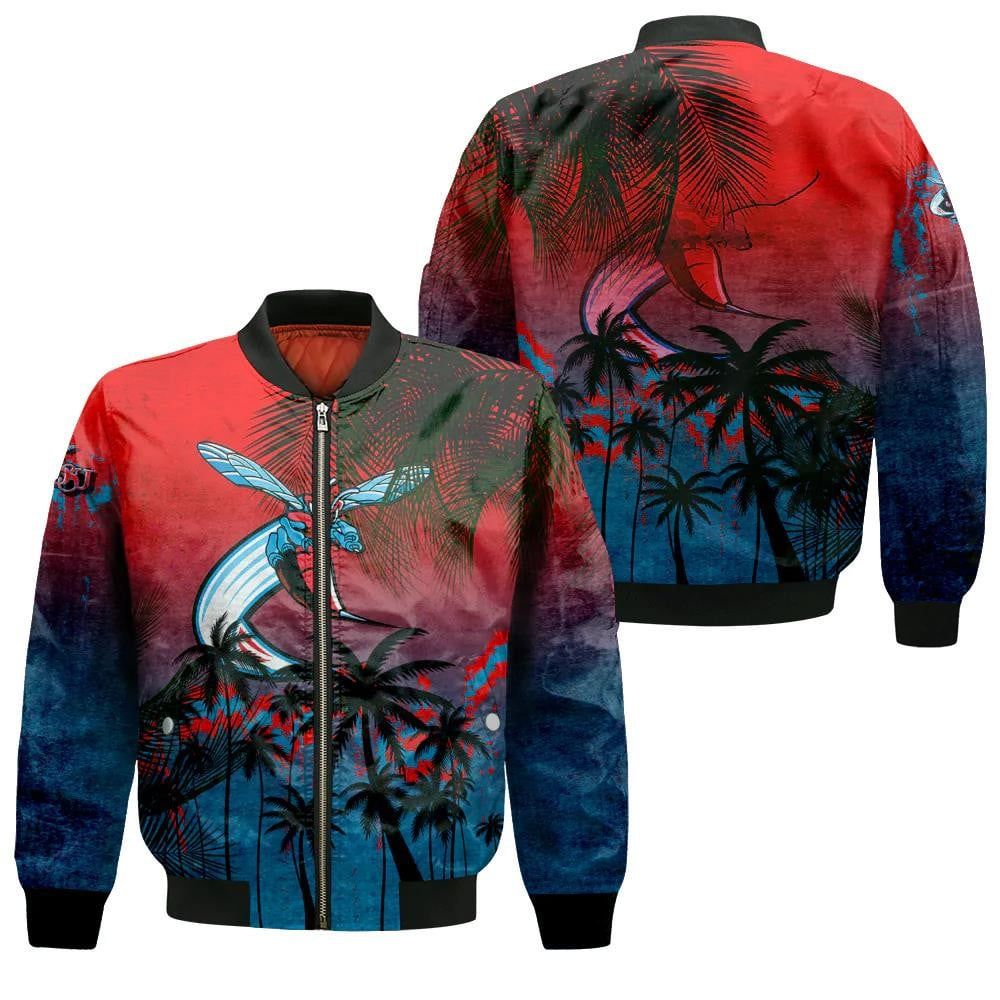Delaware State Hornets Bomber Jacket 3D Printed Coconut Tree Tropical Grunge
