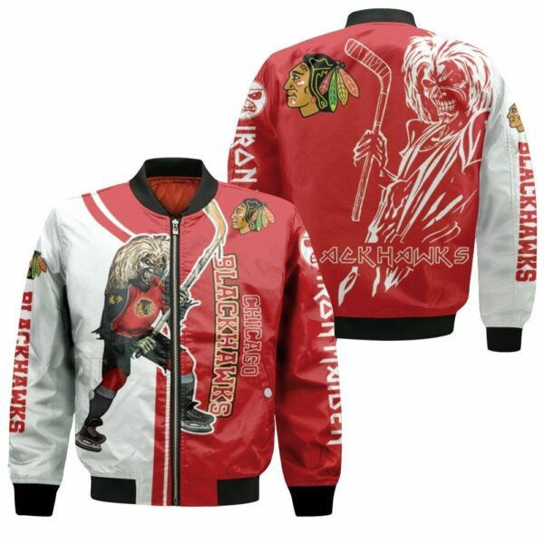 Chicago Blackhawks And Zombie For Fans Bomber Jacket