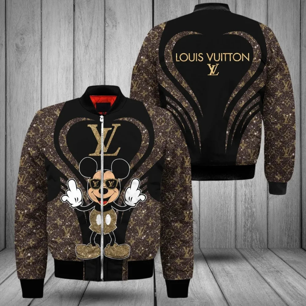 Louis Vuitton Twinkle Mickey Mouse Disney Luxury Brand Premium Bomber Jacket For Men Women